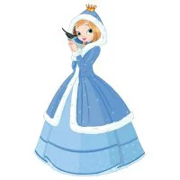 Цветной пример раскраски принцесса зима. снежная королева