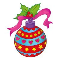 Цветной пример раскраски новогодний елочный шар