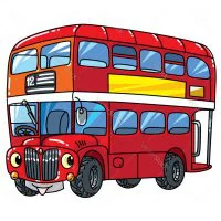 Цветной вариант раскраски лондонский двухэтажный автобус