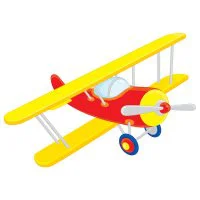 Цветной вариант раскраски самолетик с пропеллером