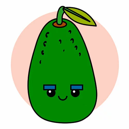 Цветной пример раскраски авокадо мальчик