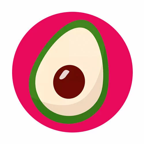 Цветной пример раскраски авокадо лежит