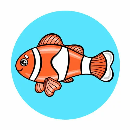 Цветной пример раскраски рыба клоун