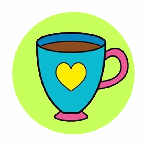 Цветной пример раскраски чашка для чая посуда