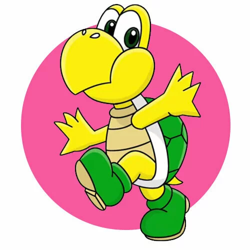 Цветной пример раскраски улыбающиеся твари a koopa