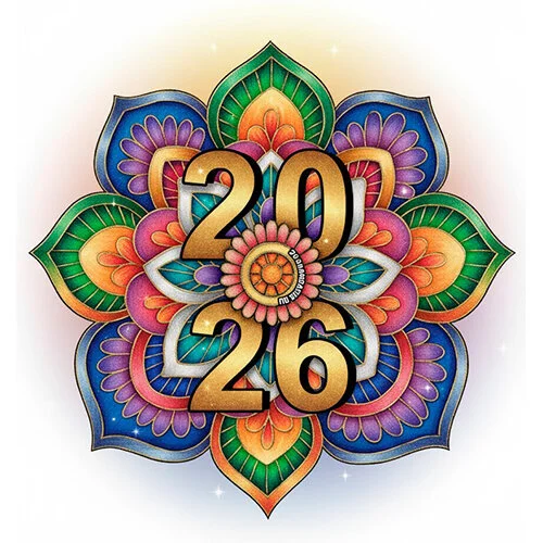 Цветной пример раскраски мандала 2026 год