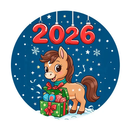 Цветной пример раскраски милашка пони лошадка 2026