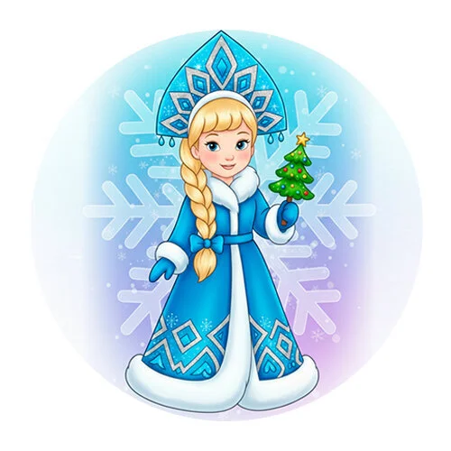 Цветной пример раскраски снегурочка красивая внучка