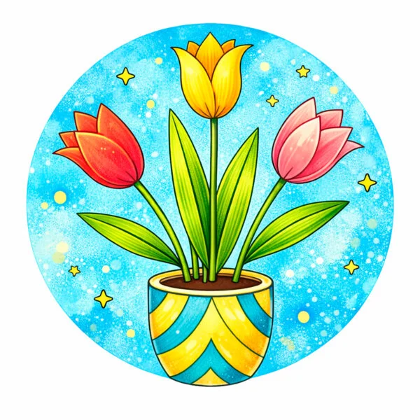 Цветной пример раскраски ландыши крупные