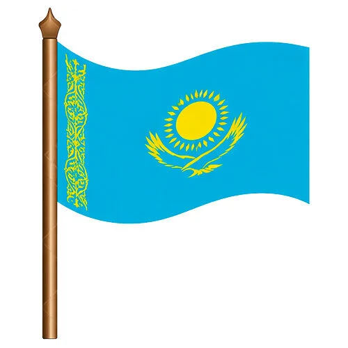 Цветной вариант раскраски флаг казахстана