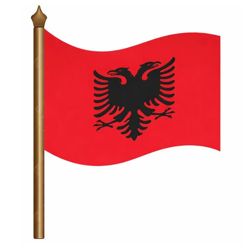 Цветной вариант раскраски флаг албании