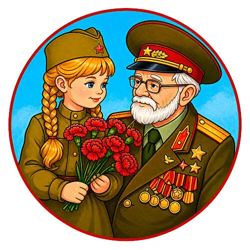 Цветной пример раскраски герои отечества