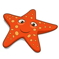 Цветной пример раскраски морская звезда