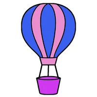Цветной пример раскраски воздушный шар