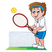 Цветной вариант раскраски большой теннис спорт