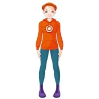 Цветной пример раскраски бумажная кукла для вырезания настя и спортивная одежда