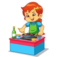 Цветной пример раскраски детская кухня