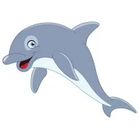 Цветной пример раскраски прекрасный дельфин