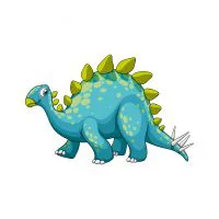 Цветной вариант раскраски необычный динозавр