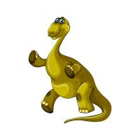 Цветной вариант раскраски динозавр стоит на задних лапах