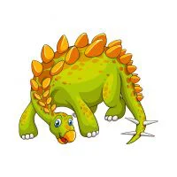 Цветной пример раскраски динозавр стегозавр ищет еду