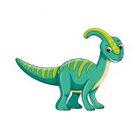 Цветной пример раскраски динозавр  паразауролоф подросток