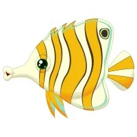 Цветной пример раскраски масковая бабочка рыба
