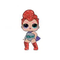 Цветной пример раскраски кукла лол королева звездная пыль (stardust queen)