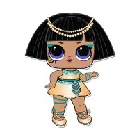 Цветной вариант раскраски кукла лол фараон (pharaoh babe)