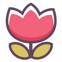 Цветной вариант раскраски цветок тюльпан