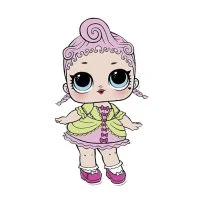 Цветной вариант раскраски кукла лол в красивом платье (royal high ney)