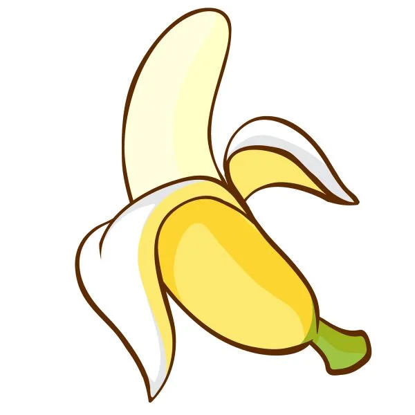 Цветной пример раскраски банан