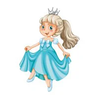 Цветной вариант раскраски маленькая принцесса танцует в туфлях