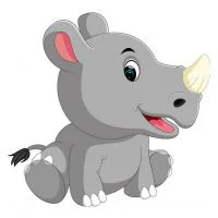 Цветной вариант раскраски чудесный носорог