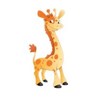 Цветной пример раскраски пятнистый жирафик