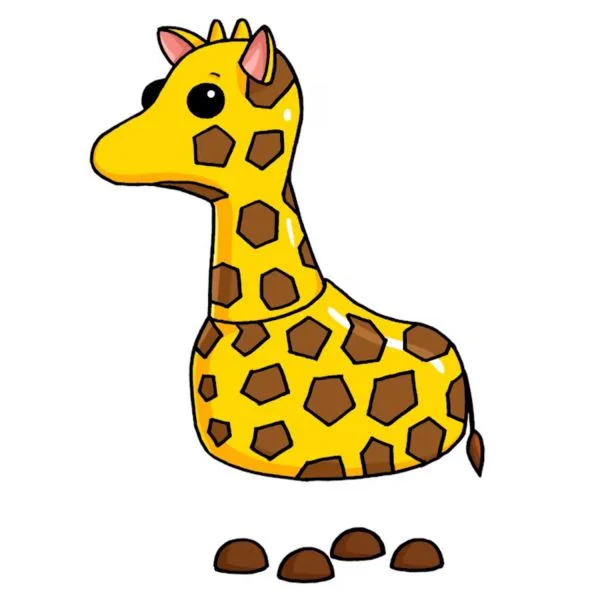 Цветной пример раскраски адопт ми пет жираф