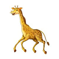 Цветной пример раскраски бегущий жираф