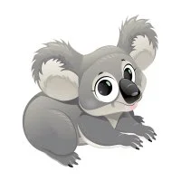Цветной пример раскраски прекрасная коала