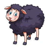 Цветной пример раскраски маленькая овечка