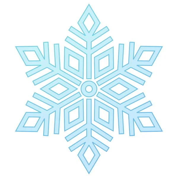 Цветной пример раскраски морозная снежинка
