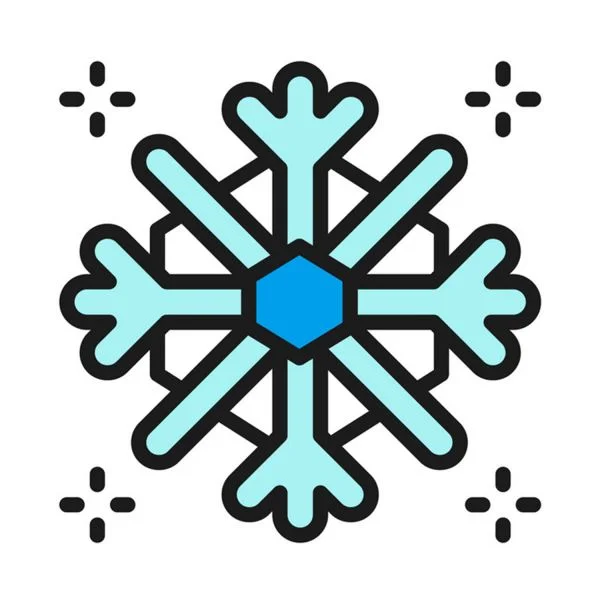 Цветной пример раскраски простая форма снежинки