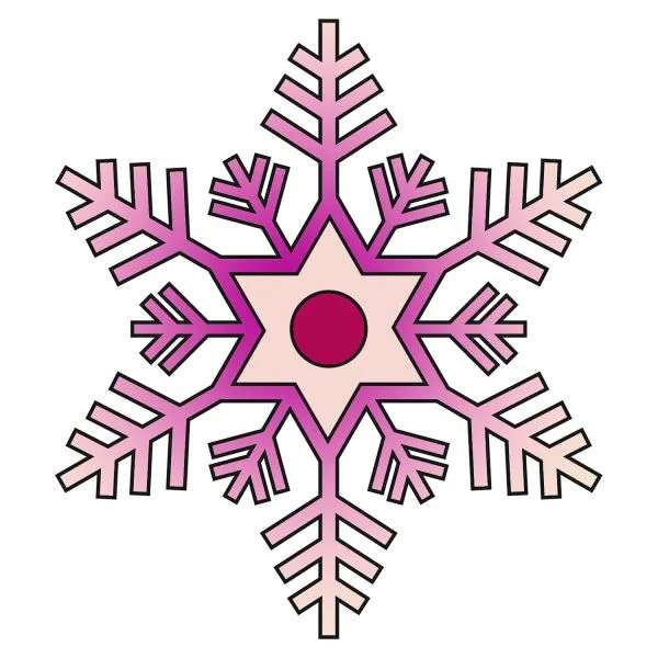 Цветной пример раскраски морозный узор снежинки