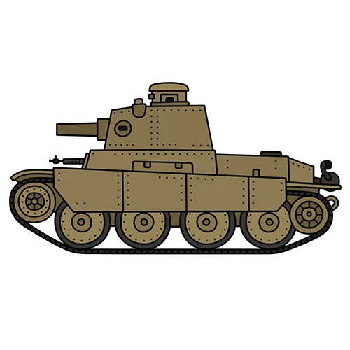 Цветной вариант раскраски французский танк