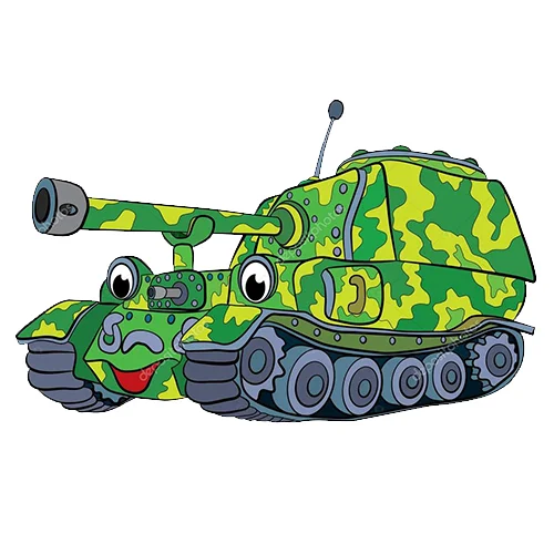 Цветной пример раскраски артиллерийский танк рисунок
