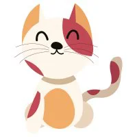 Цветной вариант раскраски счастливый котенок