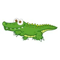 Цветной вариант раскраски добрый крокодил