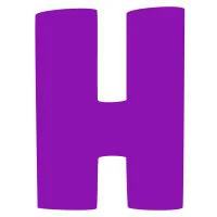 Цветной вариант раскраски английский алфавит буква h без картинки