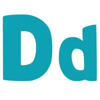 Цветной пример раскраски буква d английского алфавита