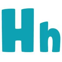 Цветной пример раскраски буква h английского алфавита