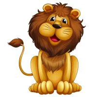 Цветной вариант раскраски взрослый лев